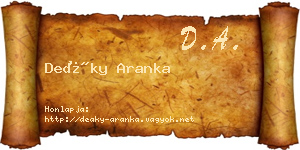 Deáky Aranka névjegykártya
