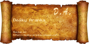 Deáky Aranka névjegykártya